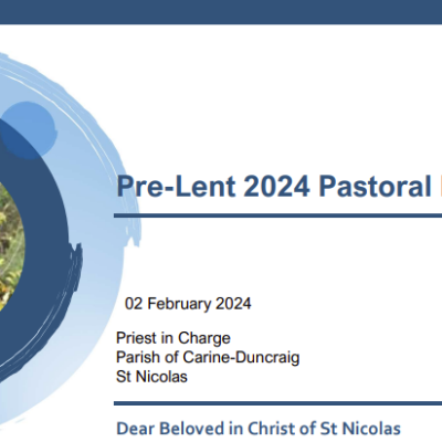 Pre-Lent 2024 Pastoral Letter