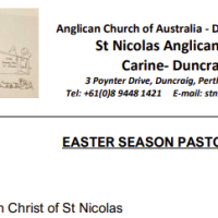 Easter Season Pastoral Letter from Fr Brent